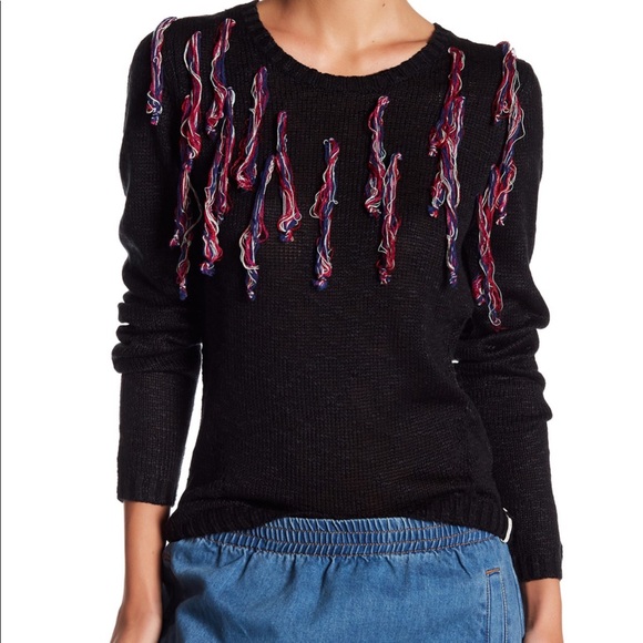 One Teaspoon Sweaters - NWT One Teaspoon Santeria Fringe Black Sweater